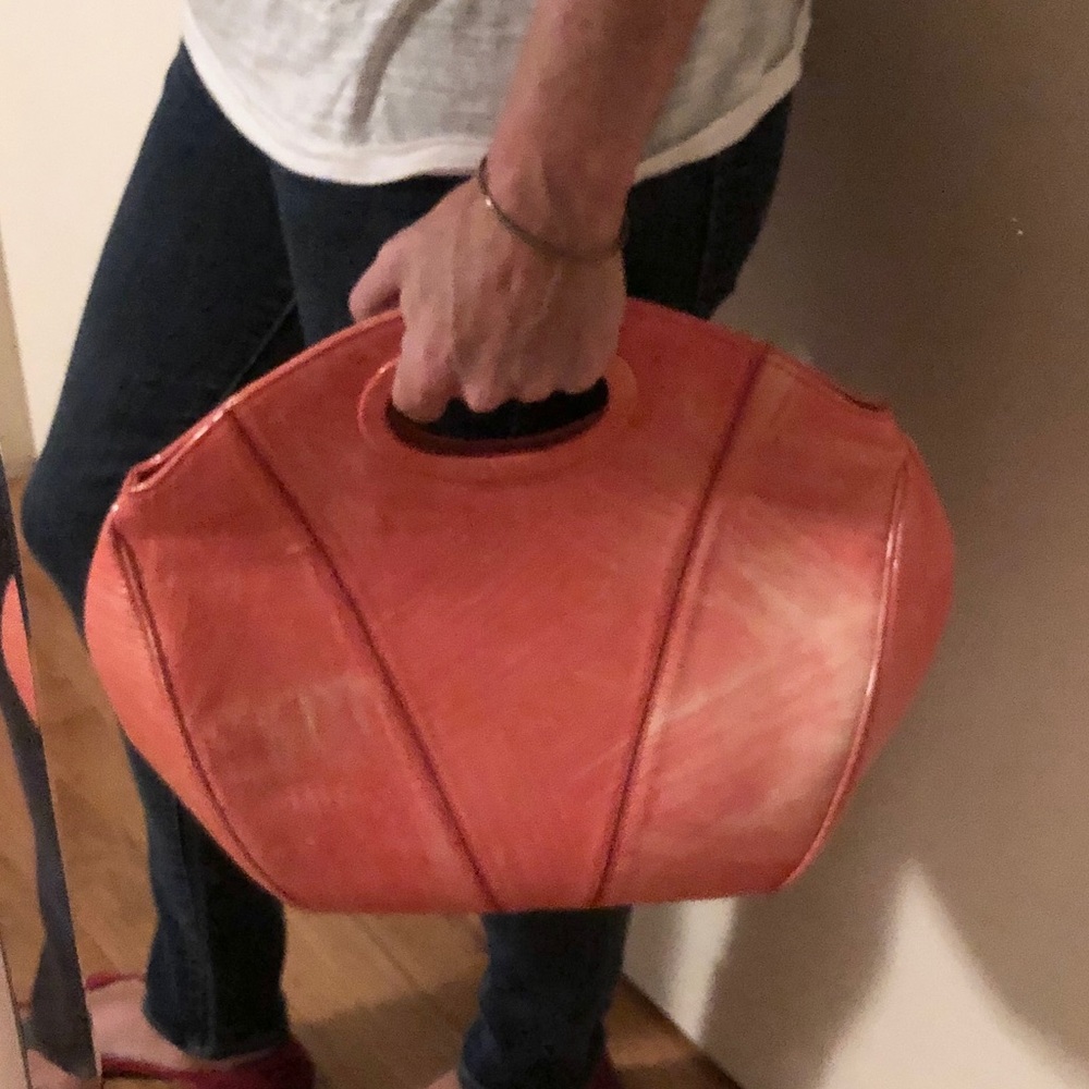 Oscar de la Renta Coral Goya Satchel - Picture 8 of 10